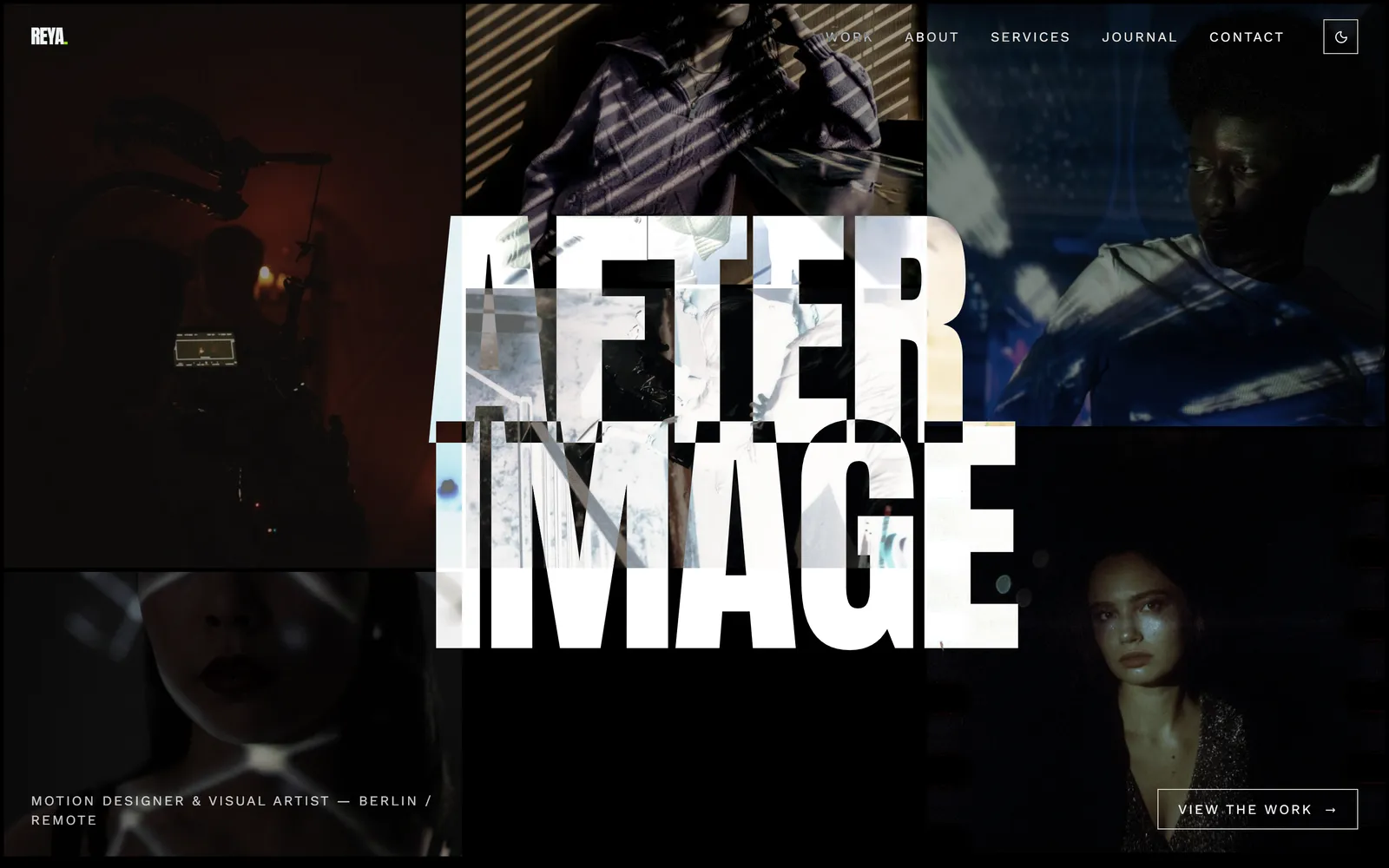 Afterimage — Motion designer portfolio, built with Swarmz