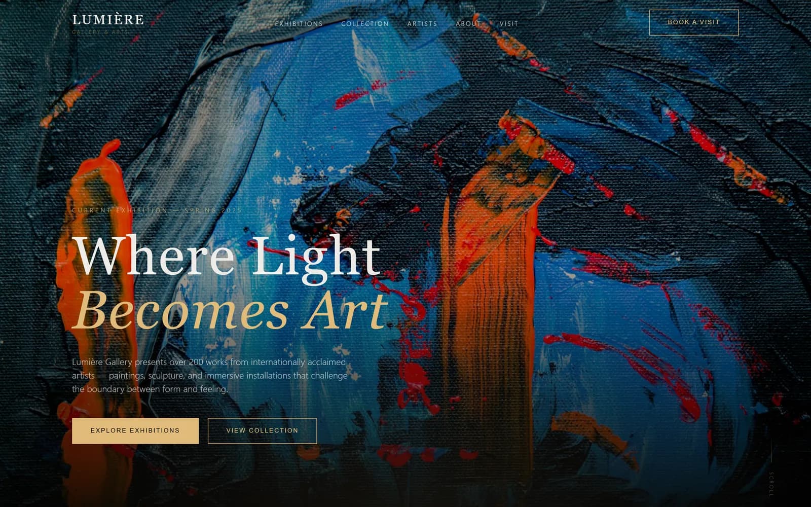 Lumière — Art gallery, built with Swarmz