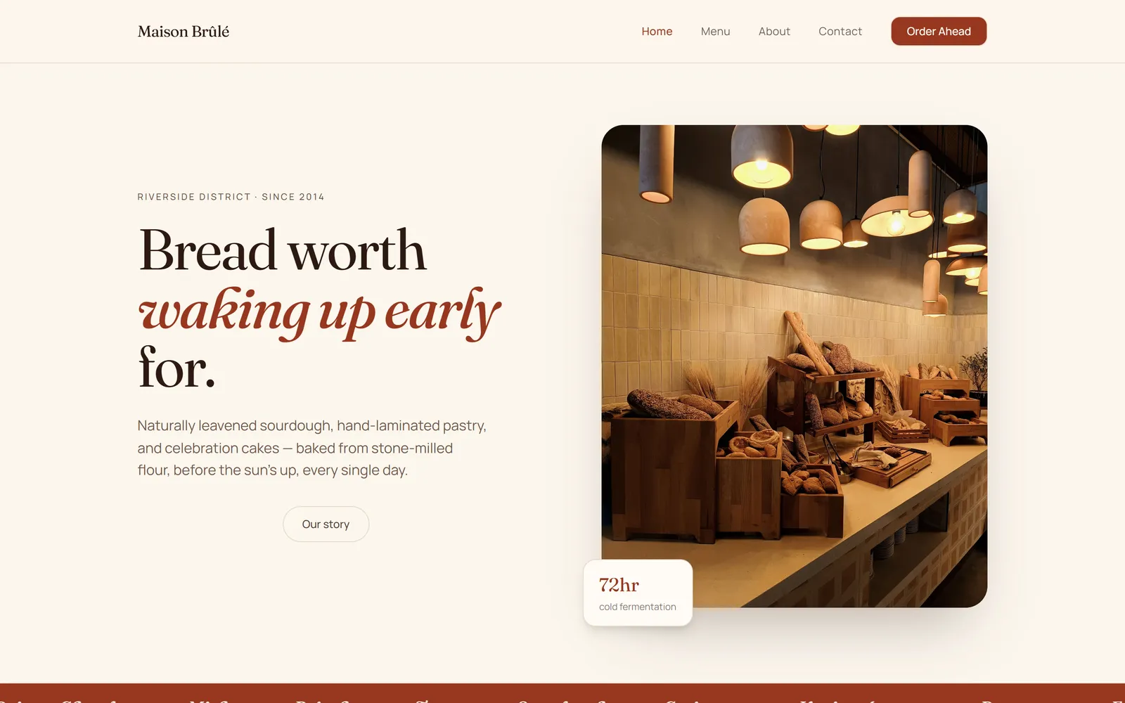 Maison Brûlé — Bakery with order-ahead, built with Swarmz