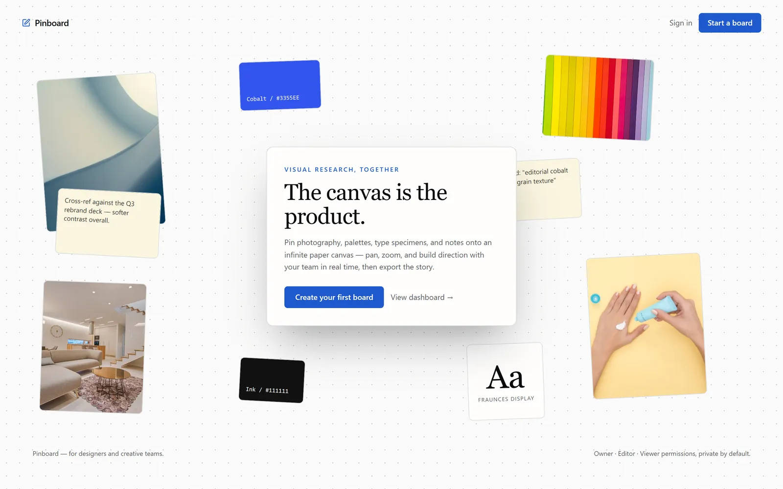 Pinboard — Collaborative moodboards, built with Swarmz
