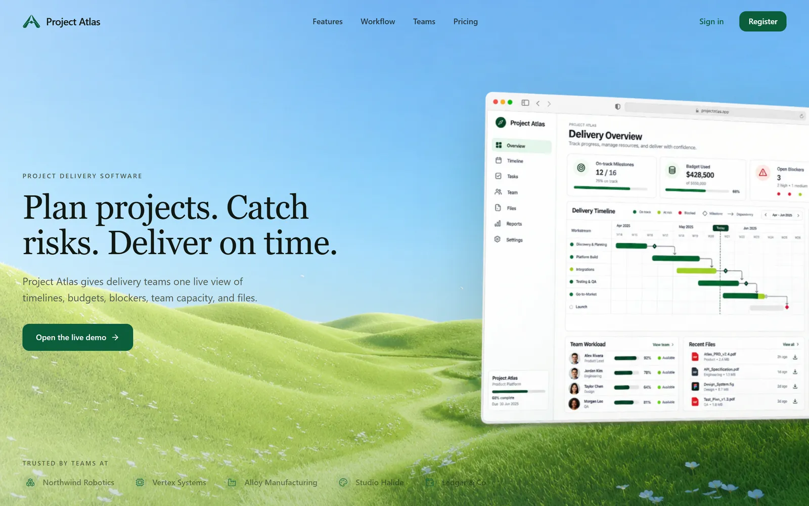 Project Atlas — Project delivery platform, built with Swarmz